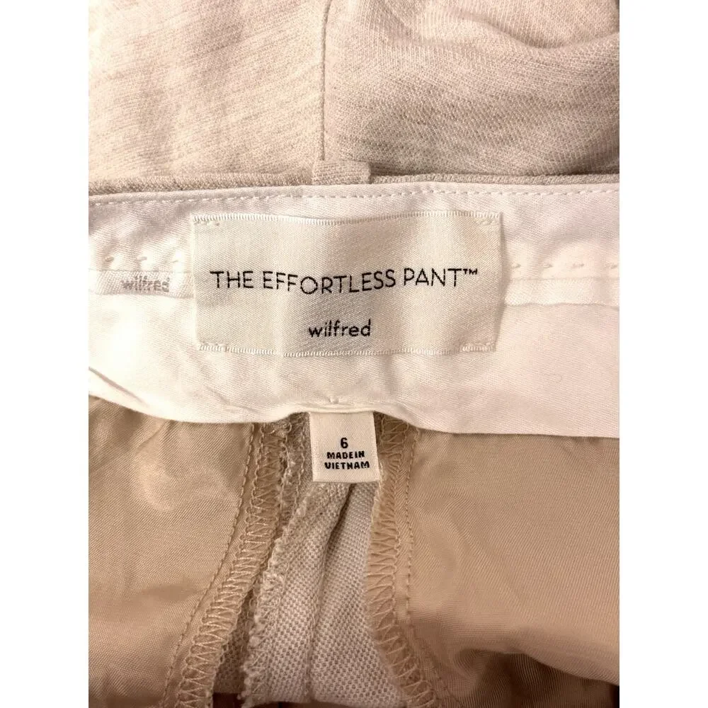 Aritzia The Effortless Pants 6 Womens Linen Wilfred Pleated Trouser